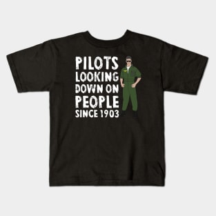 Airplane Pilot Shirts - Looking down Since 1903 Kids T-Shirt
